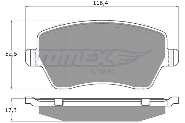 TOMEX BRAKES stabdžių trinkelių rinkinys, diskinis stabdys TX 14-16